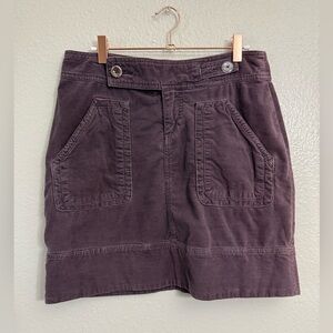 Anthropologie Idra Corduroy Vintage Purple Skirt